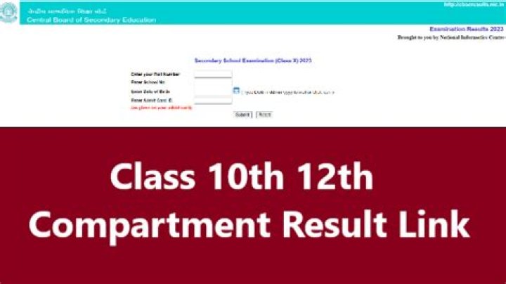 CBSE Compartment Result 2023: (Link) 10th, 12th Supplementary Results