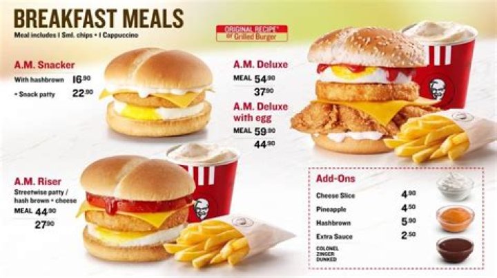 KFC Breakfast Menu and Prices & Hours - SarkariResult
